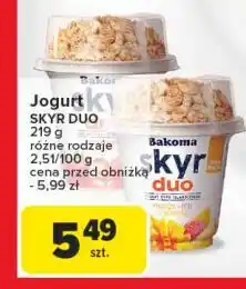 Carrefour Jogurt duo truskawka z granolą Bakoma Skyr oferta