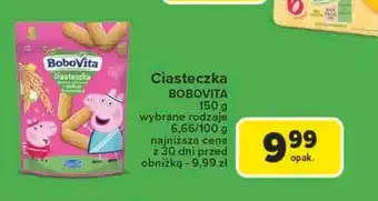 Carrefour Ciasteczka pszenno-orkiszowe z jabłkiem i brzoskwinią peppa Bobovita oferta