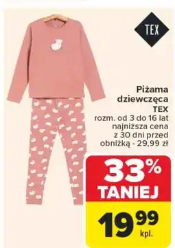 Carrefour Piżama dziewczęca 3-16 lat Tex oferta