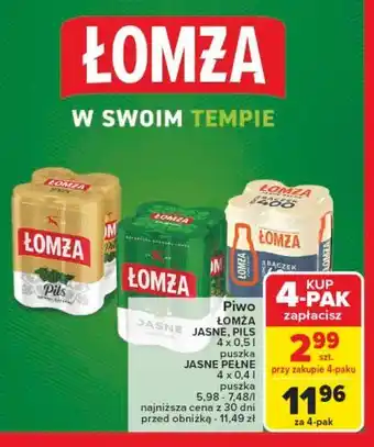 Carrefour Piwo Łomża Jasne Pełne oferta