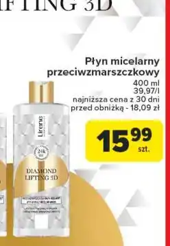 Carrefour Przeciwzmarszczkowy płyn micelarny Lirene Diamentowy Lifting 3D oferta