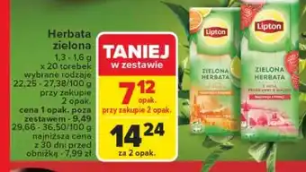 Carrefour Herbata mandarin & orange Lipton Green Tea oferta