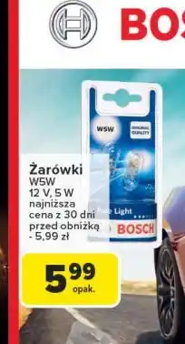 Carrefour Żarówka samochodowa w5w pure light Bosch oferta