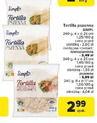 Carrefour Market Tortilla wieloziarnista Simpl oferta