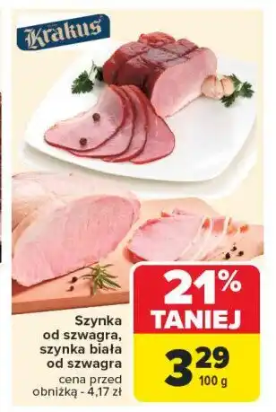 Carrefour Market Szynka biała od szwagra Krakus animex oferta