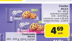 Carrefour Market Ciastka z czekoladą i rodzynkami Milka pieguski oferta