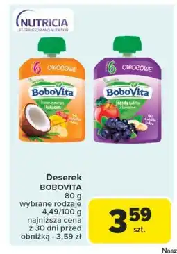 Carrefour Market Mus jagody i jabłka z bananem Bobovita oferta