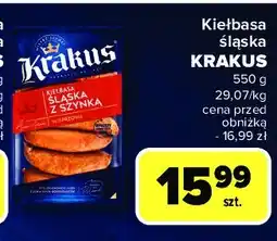 Carrefour Kiełbasa śląska Krakus animex oferta