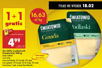 Biedronka Ser żółty w plastrach Światowid 300g oferta