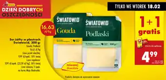 Biedronka Ser żółty w plastrach Światowid, 300 g oferta