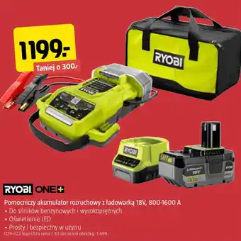 Jula Ryobi One+ Pomocniczy akumulator rozruchowy z ładowarką oferta