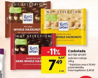 Intermarche Czekolada dark whole hazelnuts Ritter Sport oferta