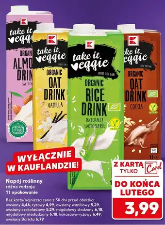 Kaufland Napój migdałowy niesłodzony K-take it veggie oferta