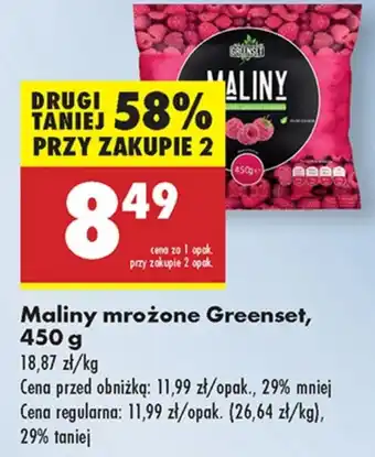 Biedronka Mrożone maliny Greenset oferta