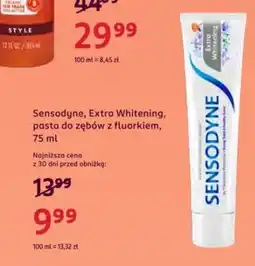 Rossmann Sensodyne, Extra Whitening, pasta do zębów z fluorkiem oferta