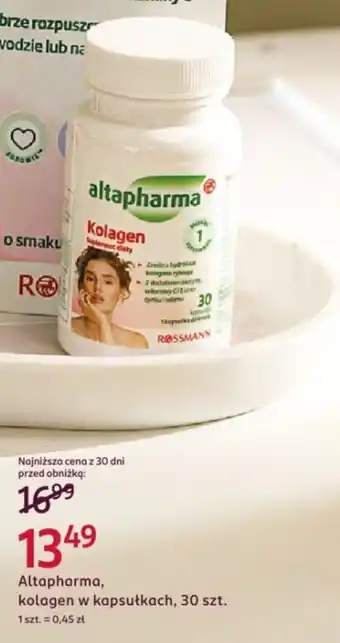 Rossmann Altapharma, kolagen w kapsułkach oferta