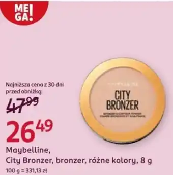 Rossmann Maybelline, City Bronzer, bronzer, różne kolory oferta