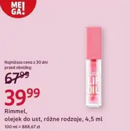 Rossmann Rimmel, olejek do ust, różne rodzaje oferta