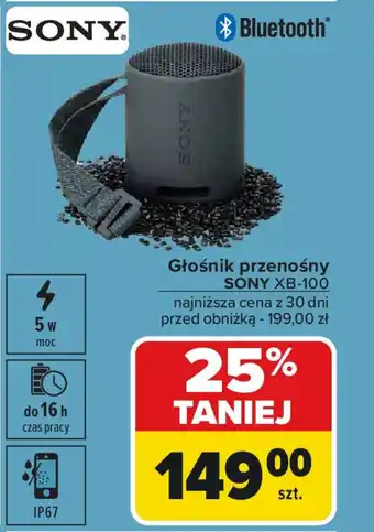 Carrefour Głośnik przenośny SONY XB-100 oferta