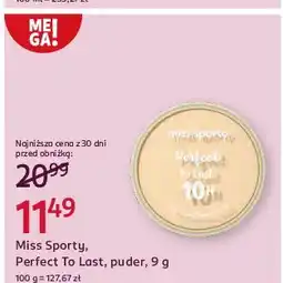 Rossmann Puder do twarzy 050 Miss Sporty Perfect To Last oferta