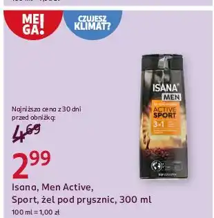 Rossmann Żel pod prysznic active sport Isana Men oferta