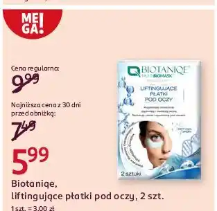 Rossmann Płatki pod oczy liftingujące Biotaniqe Multi Biomask oferta