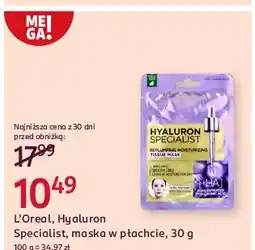 Rossmann Maska w płachcie L'oreal Hyaluron Specialist oferta