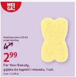 Rossmann Gąbka do kąpieli żółta For Your Beauty oferta