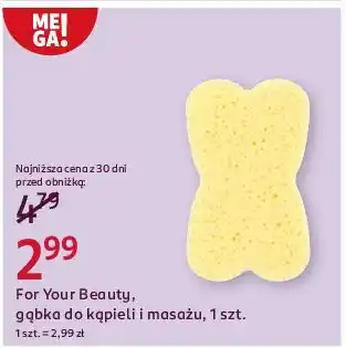 Rossmann Gąbka do kąpieli żółta For Your Beauty oferta