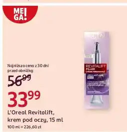 Rossmann Krem pod oczy L'oreal Revitalift Filler [Kwas Hialuronowy] oferta