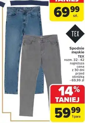 Carrefour Spodnie męskie TEX oferta