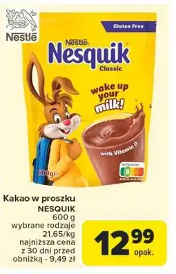 Carrefour Nesquik Rozpuszczalny napój kakaowy z dodatkiem witamin 600 g oferta