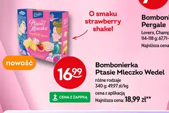 Żabka Czekoladki w białej czekoaldzie strawberry shake E. wedel ptasie mleczko oferta