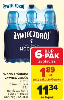 Carrefour Woda źródlana ŻYWIEC ZDRÓJ oferta