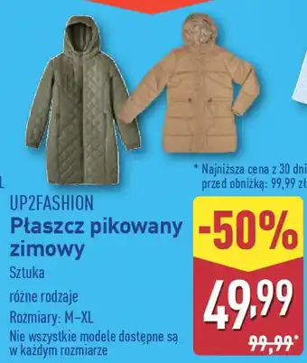 ALDI UP2FASHION Płaszcz pikowany oferta