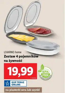 Lidl LIVARNO home Zestaw 4 pojemników na żywność oferta