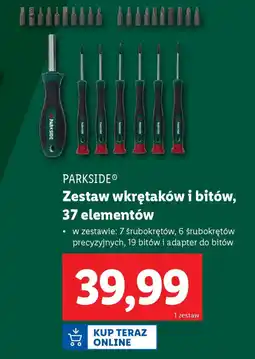 Lidl PARKSIDE Zestaw wkrętaków i bitów, 37 elementów oferta