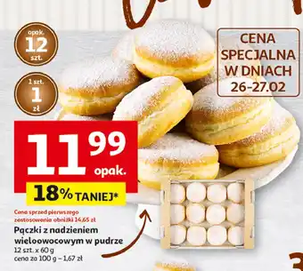 Auchan Pączki z nadzieniem pudrem oferta