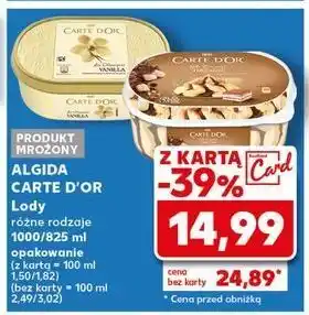 Kaufland Lody vanilla Algida Carte D'or Les Classiques oferta