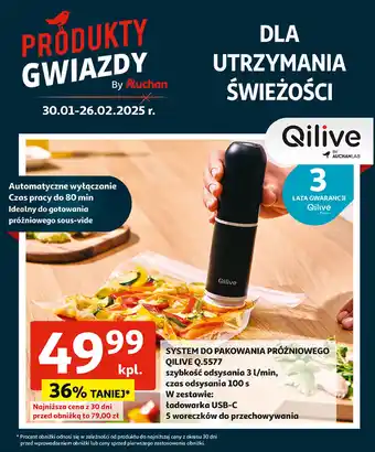 Auchan Urządzenie do pakowania próżniowego q.5577 Qilive oferta