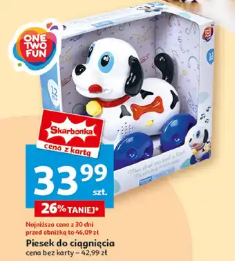 Auchan Piesek do ciągniecia na sznurku One Two Fun oferta