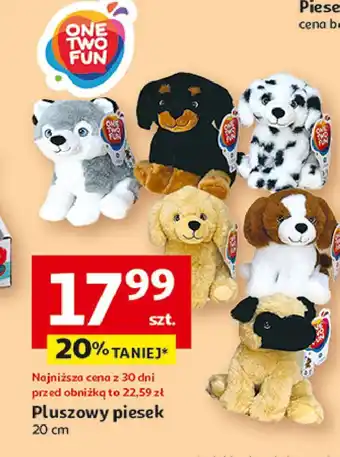 Auchan Pluszowy piesek 20 cm One Two Fun oferta