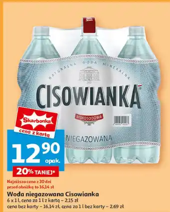 Auchan Woda niegazowana Cisowianka oferta