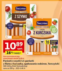 Auchan Parówki z fileta kurczaka Tarczyński oferta