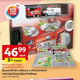 Auchan Dywanik do zabawy z akcesoriami 70 x 80 cm plac budowy One Two Fun oferta