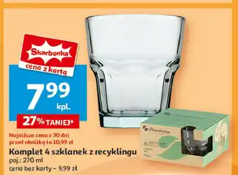 Auchan Szklanki z recyklingu 270 ml Pasabahce oferta