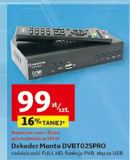 Auchan Dekoder dvbt025pro Manta oferta