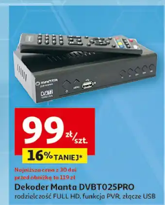 Auchan Dekoder dvbt025pro Manta oferta