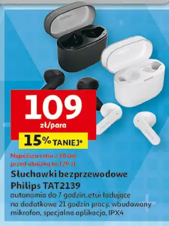 Auchan Słuchawki tat2139 białe Philips oferta