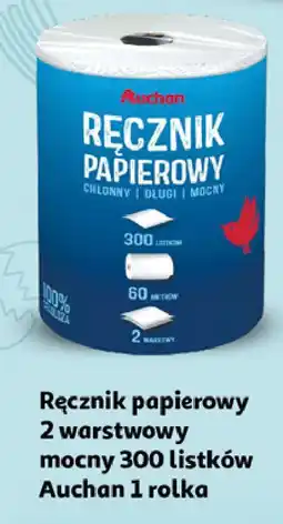 Auchan Ręcznik papierowy 300 listków Auchan Różnorodne (Logo Czerwone) oferta